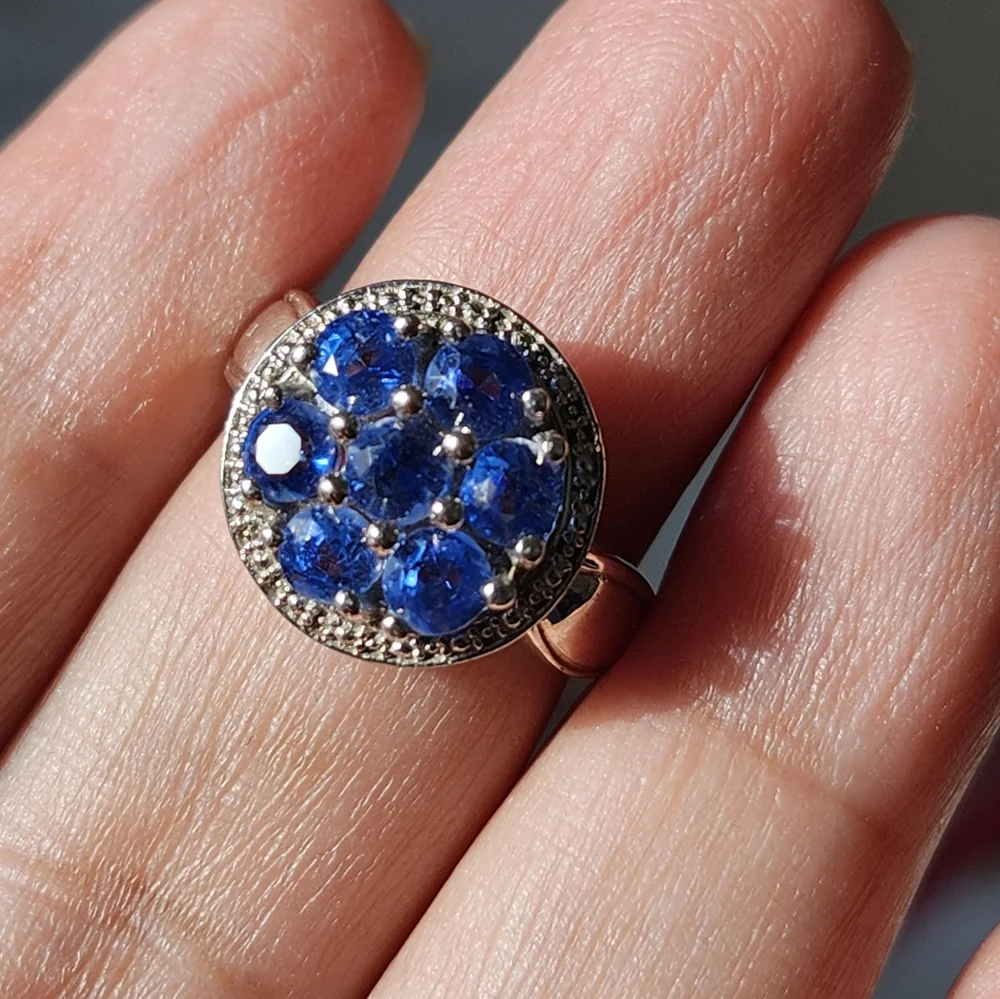 Elegant Silver and Blue Gemstone Ring 925 real silver - Picture 8 of 8